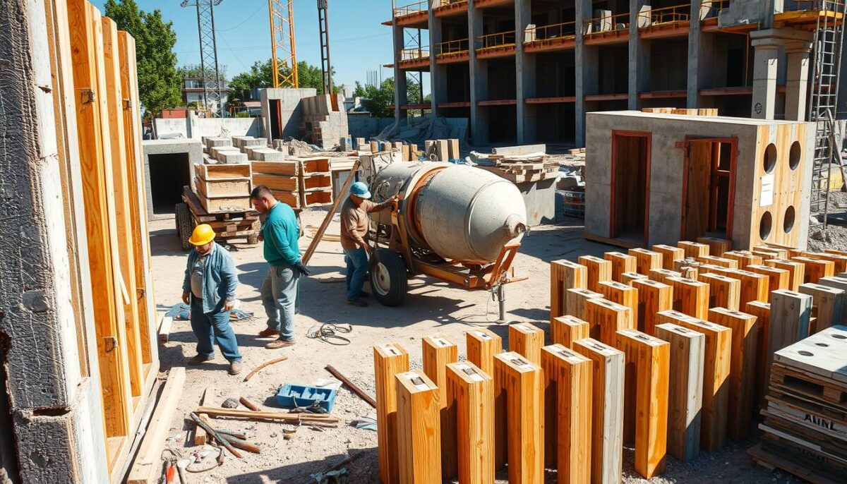 Manutenção de formas para concreto