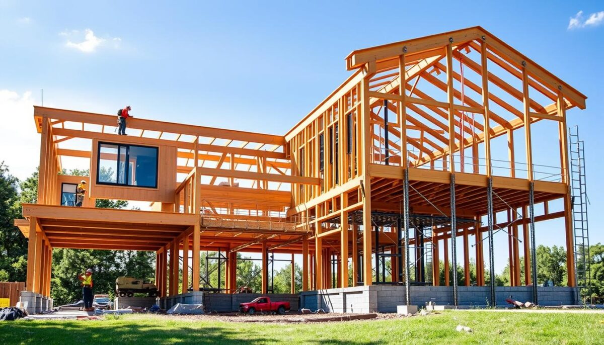 construção de casas de steel frame