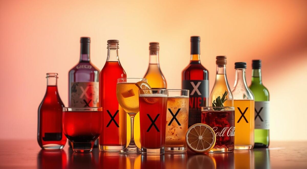 Bebida com a letra X: exemplos para Stop. Bebida com a letra X: exemplos para Stop