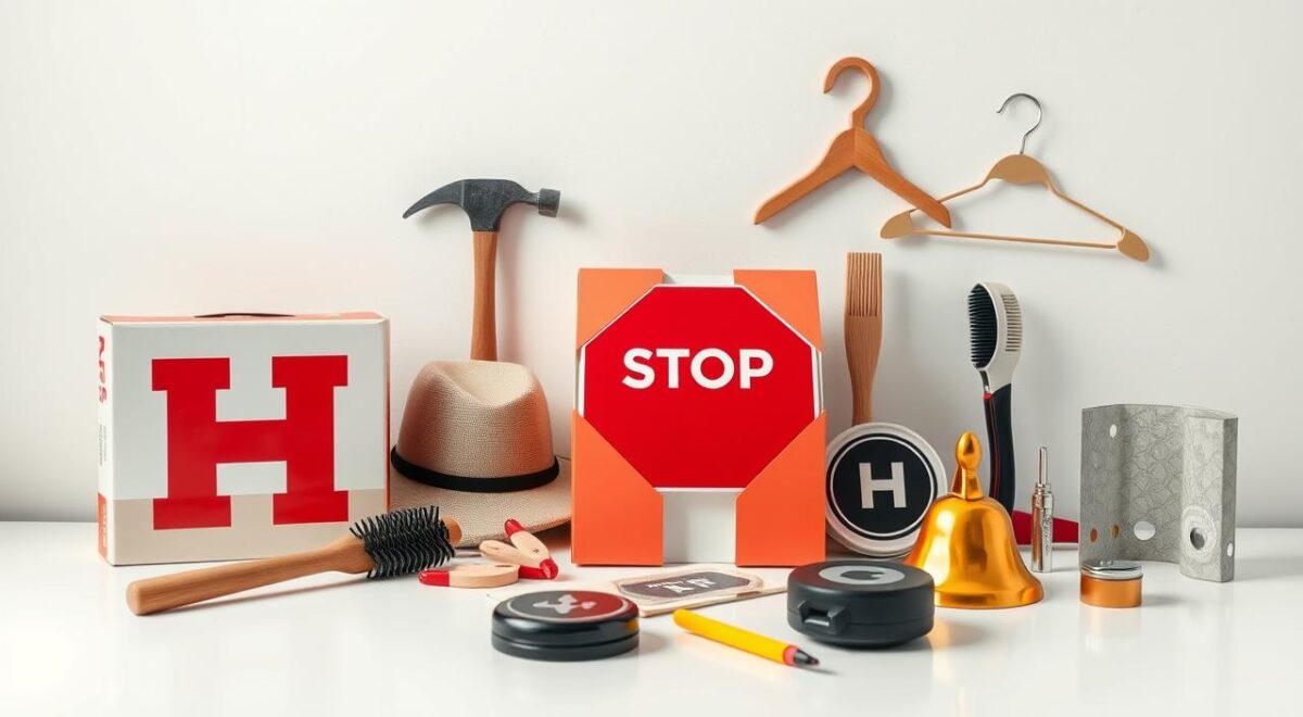 Objeto com a letra H: exemplos para Stop