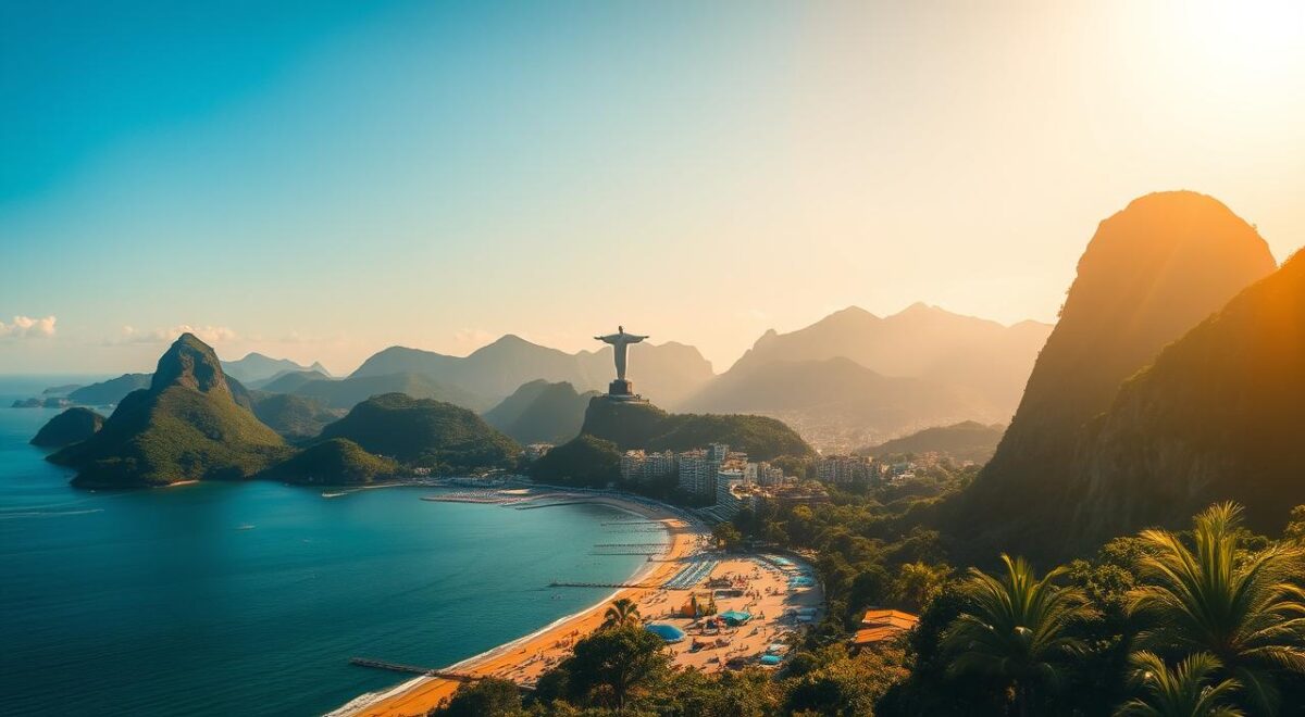 Vistas do Cristo Redentor da Praia de Botafogo