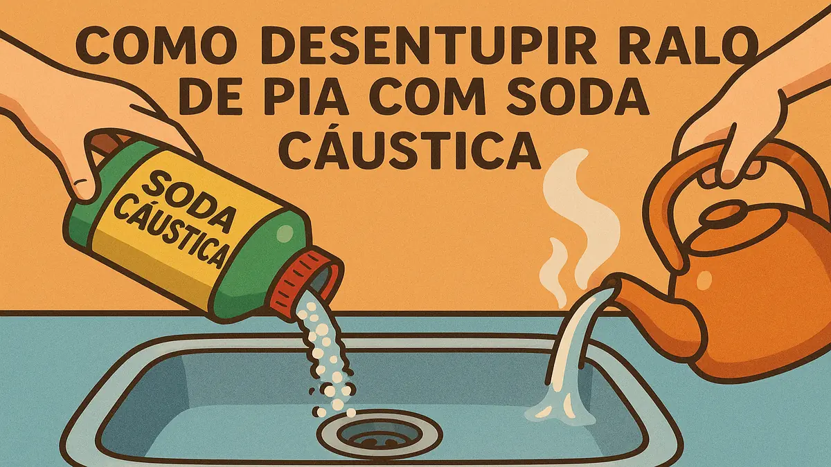 Como desentupir ralo de pia com soda cáustica