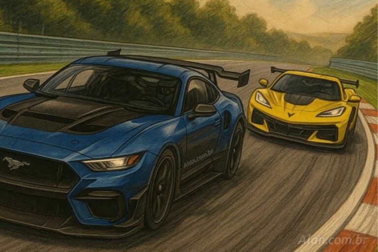 Ford x Chevrolet: Mustang e Corvette travam duelo, mas uma Van leva a vitória inesperada